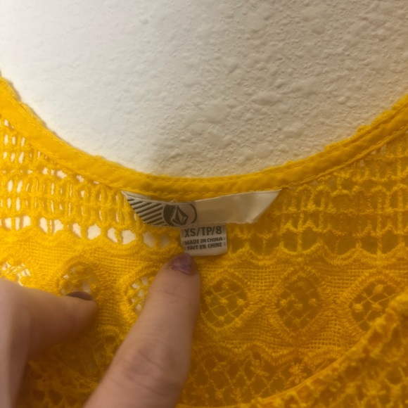 Volcom Yellow Ombré Crochet Tank Top XS - Picture 3 of 5